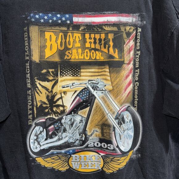 Vintage 2003 Boot Hill Saloon Bike Week Motorcycle Shirt Size Xxl - Picture 6 of 6